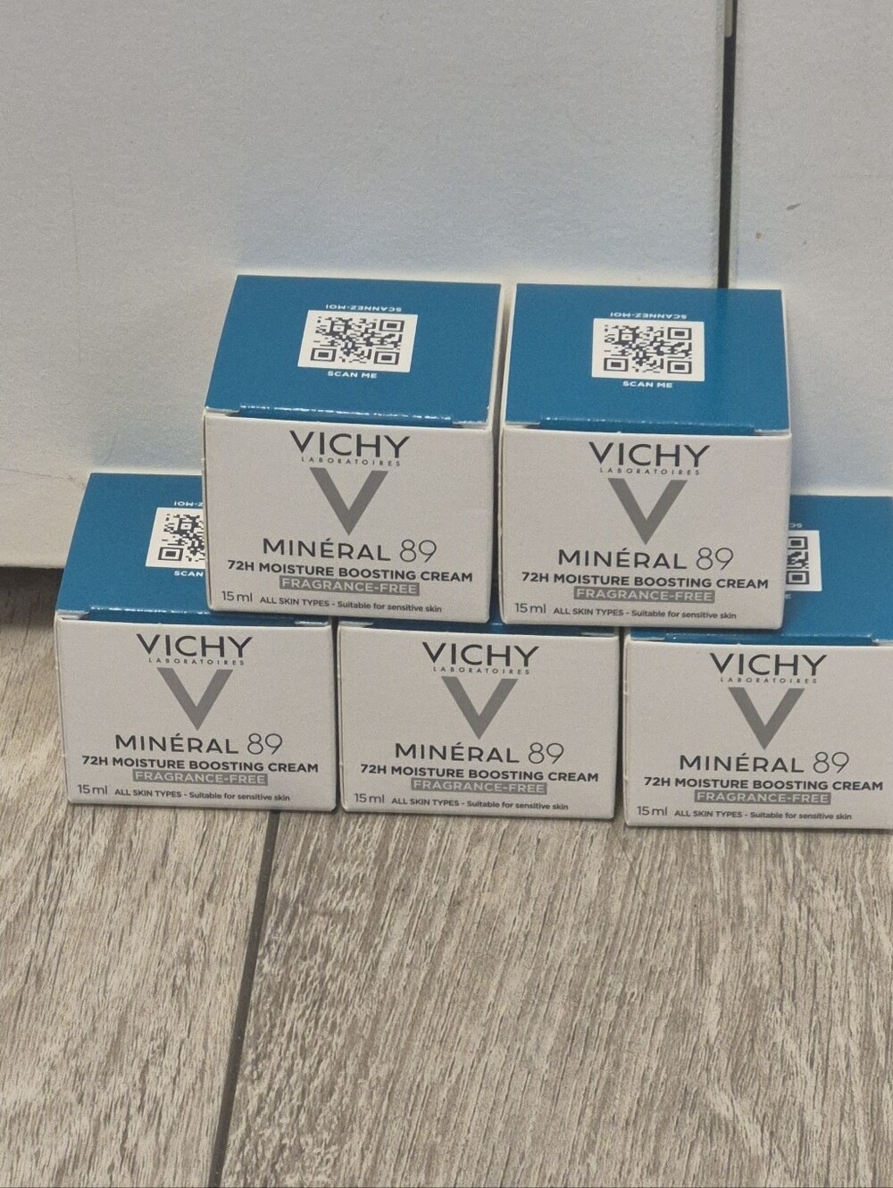 VICHY MINERAL 89 72H MOISTURE BOOSTING CREAM FRAGRANCE FREE BOXED 15ml X 5